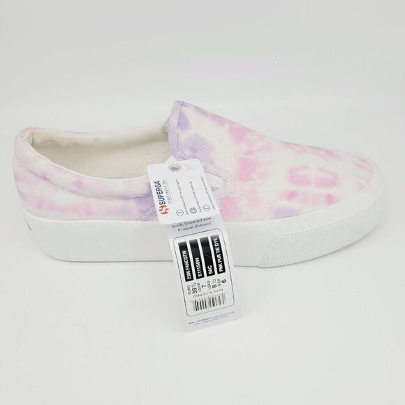 Superga 2306 Platform Slip On Sneakers Pink Purple Tie Dye Sz 8.5 NEW NO BOX - Picture 5 of 10
